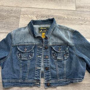 G-Star Women's Blue Denim Cropped Jacket